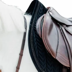 Kentucky Horsewear - Tapis de selle Velvet Pearls jumping Noir