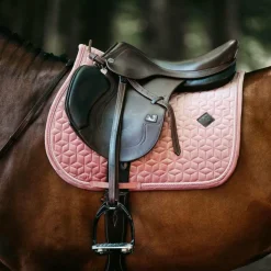 Clearance Kentucky Horsewear - Tapis de selle Velvet Jumping Vieux Rose