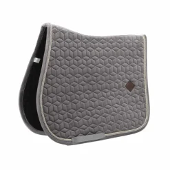 Kentucky Horsewear - Tapis de selle Basic Velvet jumping Gris Hot