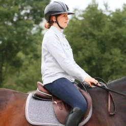 Kentucky Horsewear - Tapis de selle Basic Velvet jumping Gris Hot