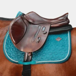 Sale Kentucky Horsewear - Tapis de selle Velvet Jumping Emeraude Bleu