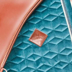 Sale Kentucky Horsewear - Tapis de selle Velvet Jumping Emeraude Bleu
