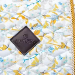 Kentucky Horsewear - Tapis de dressage Velvet Printing spring leaves whispers marron/ blanc Beige