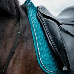 Outlet Kentucky Horsewear - Tapis de dressage Velvet Emeraude Bleu