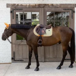 Kentucky Horsewear - Tapis de selle Velvet Printing cubes colorfull Orange Clearance