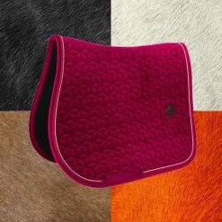 Sale Kentucky Horsewear - Tapis de selle Velvet jumping Fuchsia Rose
