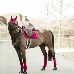 Sale Kentucky Horsewear - Tapis de selle Velvet jumping Fuchsia Rose