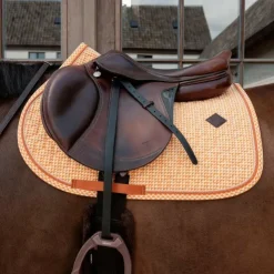 Kentucky Horsewear - Tapis de selle Velvet Printing flags Orange Clearance
