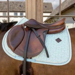 Kentucky Horsewear - Tapis de selle Velvet Printing flags light blue Bleu Sale