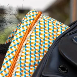 New Kentucky Horsewear - Tapis de dressage Velvet Printing cubes colorfull Orange