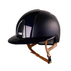 Best KEP - Casque d'équitation Cromo 2.0 textile polo polish bleu jugulaire beige Marine
