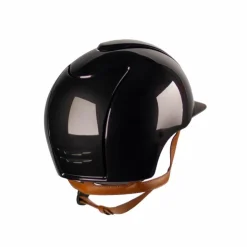 Hot KEP - Casque d'équitation Cromo 2.0 Shine black visière standard jugulaire beige Noir