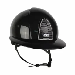 Hot KEP - Casque d'équitation Cromo 2.0 édition limitée Shine Bologna black Swarovski visière polo Noir