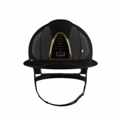 KEP - Casque d'équitation Cromo 2.0 Shine 2 visière polo cadre gold Noir Clearance