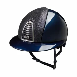 New KEP - Casque d'équitation Cromo 2.0 édition limitée Shine Glitter blue visière polo Bleu