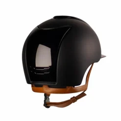 KEP - Casque d'équitation Cromo 2.0 Textile Polish visiere standard jugulaire beige Noir
