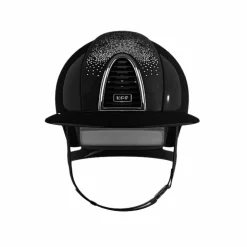 KEP - Casque d'équitation Cromo 2 polish black suédine avec brillants visière polo Noir Best