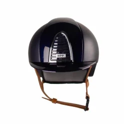 KEP - Casque d'équitation Cromo 2.0 Textile Polish blue visière standard jugulaire beige Marine Outlet