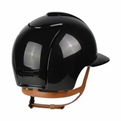 KEP - Casque d'équitation Cromo 2.0 édition limitée Shine Trieste black Swarovski visière polo jugulaire beige Noir New