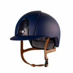 KEP - Casque équitation Cromo 2.0 blue matt visière standard jugulaire beige Marine Online