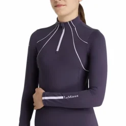 Discount LeMieux - Baselayer manches longues enfant Rider Mia Mesh juniper Violet