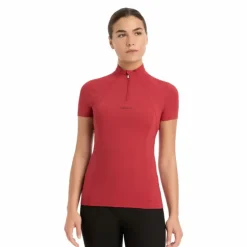 Hot LeMieux - Baselayer manches courtes femme Mia Mesh chili Rouge