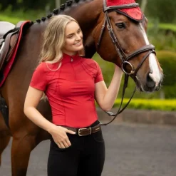 Hot LeMieux - Baselayer manches courtes femme Mia Mesh chili Rouge