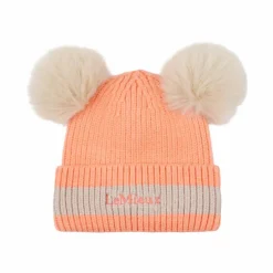 LeMieux - Bonnet enfant Mini doubles pompons peach punch Orange New