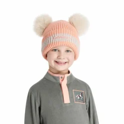 LeMieux - Bonnet enfant Mini doubles pompons peach punch Orange New