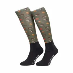 LeMieux - Chaussettes d'équitation Footsie hérissons Vert Hot