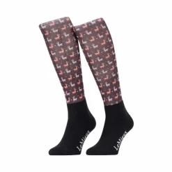 LeMieux - Chaussettes d'équitation Footsie Llamas damson Bordeaux Hot