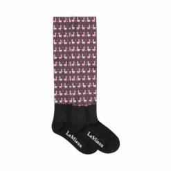 LeMieux - Chaussettes d'équitation Footsie Llamas damson Bordeaux Hot