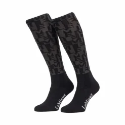 New LeMieux - Chaussettes d'équitation Footsie logo AOP marine Noir