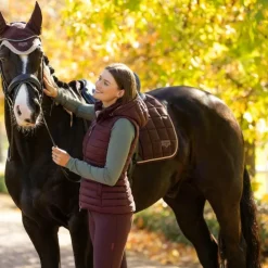 Sale LeMieux - Doudoune sans manche à capuche femme Rose damson Bordeaux