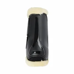 LeMieux - Guêtres de dressage Motionflex avec fourrure / naturel Noir Hot