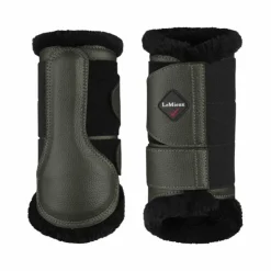 LeMieux - Guêtres fermées mouton kaki/ noir x2 Vert Sale