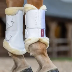 LeMieux - Guêtres fermées souples Mesh Fleece Edged Blanc Clearance