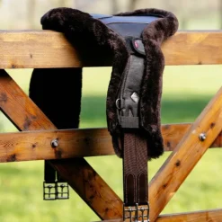 LeMieux - Housse de sangle à bavette longue Anatomic en laine mérinos+ Marron Discount