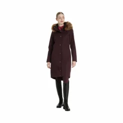 LeMieux - Manteau d’équitation imperméable long femme Anya damson Bordeaux New