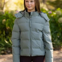 LeMieux - Manteau d’équitation imperméable enfant Young Rider Daisy rosemary Vert Hot