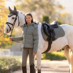 LeMieux - Manteau d’équitation imperméable enfant Young Rider Daisy rosemary Vert Hot