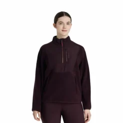 LeMieux - Polaire bi-matière col zippé femme Clara damson Bordeaux Sale