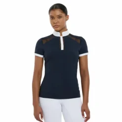 Hot LeMieux - Polo de concours manches courtes femme Camille Marine