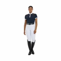 Hot LeMieux - Polo de concours manches courtes femme Camille Marine
