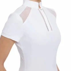 LeMieux - Polo de concours manches courtes femme Camille Blanc New