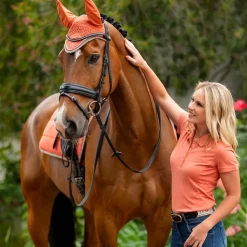 LeMieux - Polo manches courtes femme Classic apricot Orange