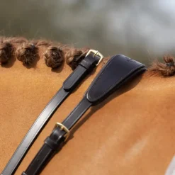 LeMieux - Rênes caoutchouc Soft / laiton Marron New