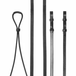 LeMieux - Rênes doublées Hunter / argent Noir Discount