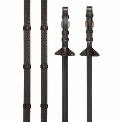 LeMieux - Rênes en caoutchouc avec arrêtoirs / laiton Marron Outlet