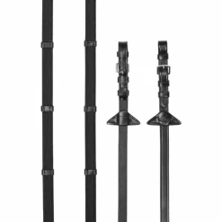 LeMieux - Rênes en caoutchouc grip Continental / argent Noir Clearance